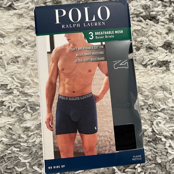 NIB Polo Ralph Lauren Men's 3-Pack Breathable Mesh Boxer Briefs - Picture 1 of 5